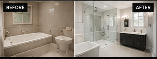 Bathroom renovation before and after