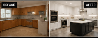 Kitchen renovation before and after